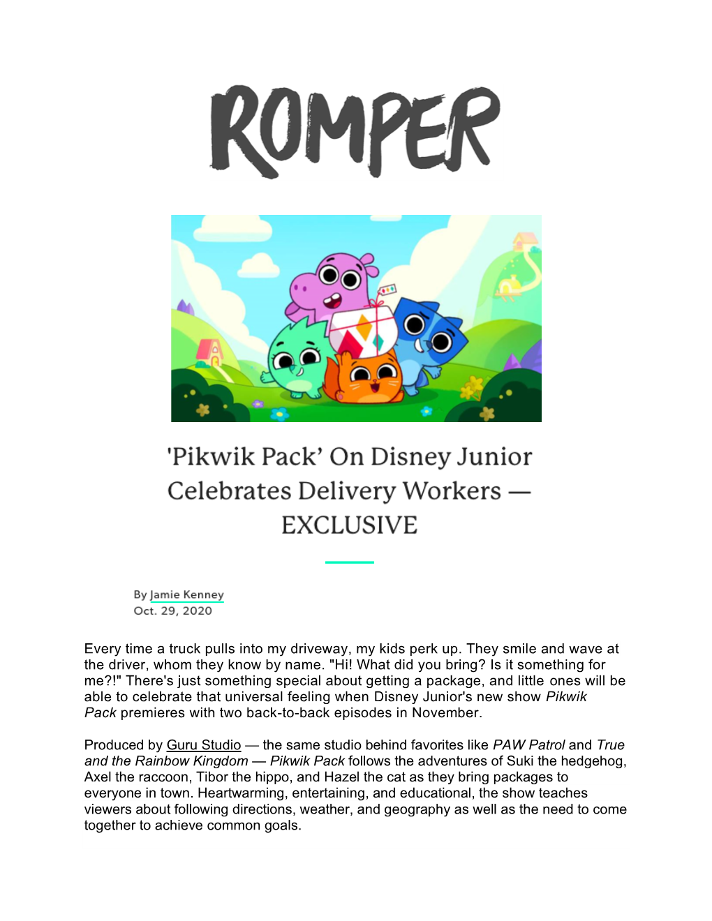 Romper an Exclusive Peek at Pikwik Pack