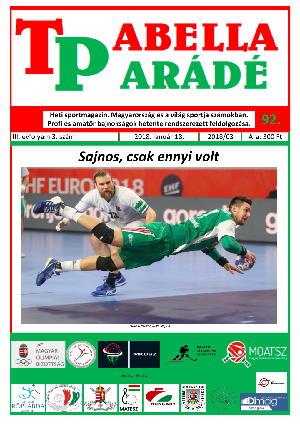 Tabellaparádé - Hetente Megjelenő Sportmagazin