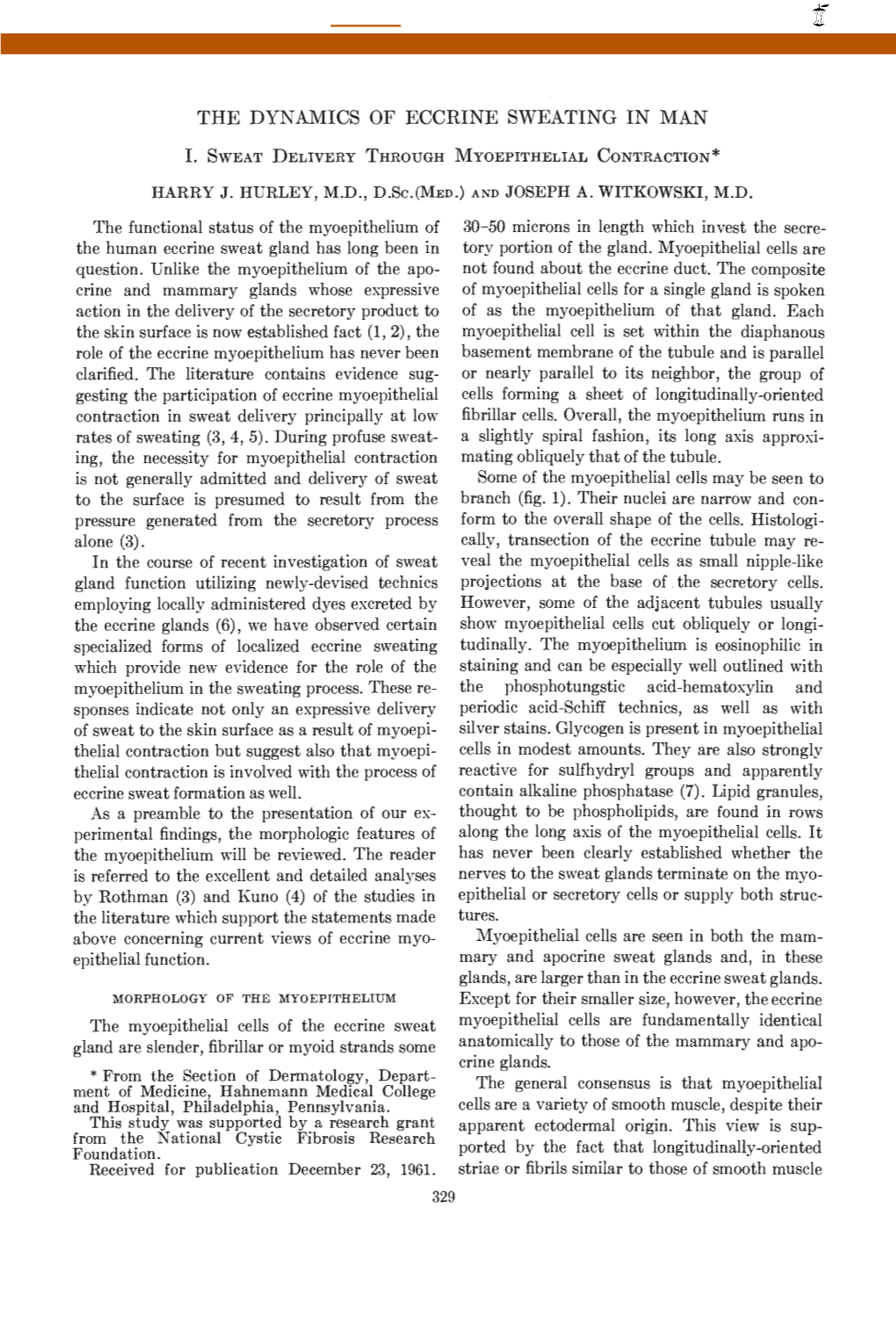 The Dynamics of Eccrine Sweating in Man