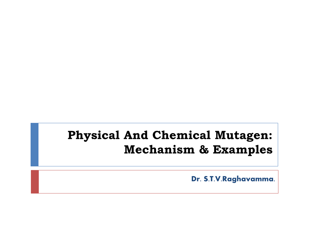 Physical and Chemical Mutagen: Mechanism & Examples