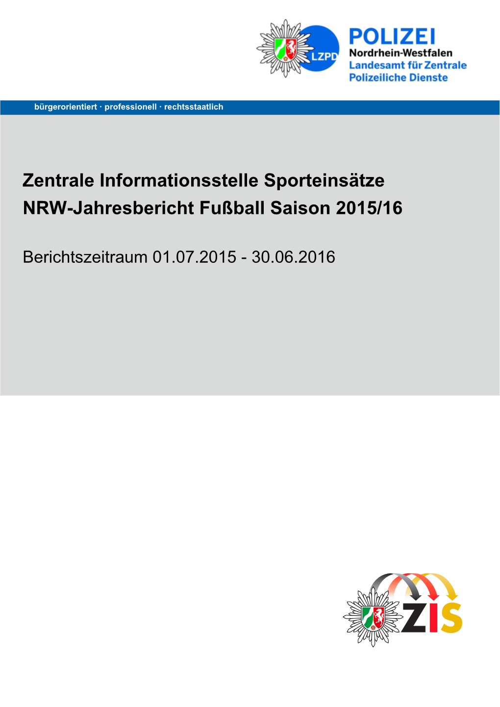 ZIS NRW-Jahresbericht 2015/2016