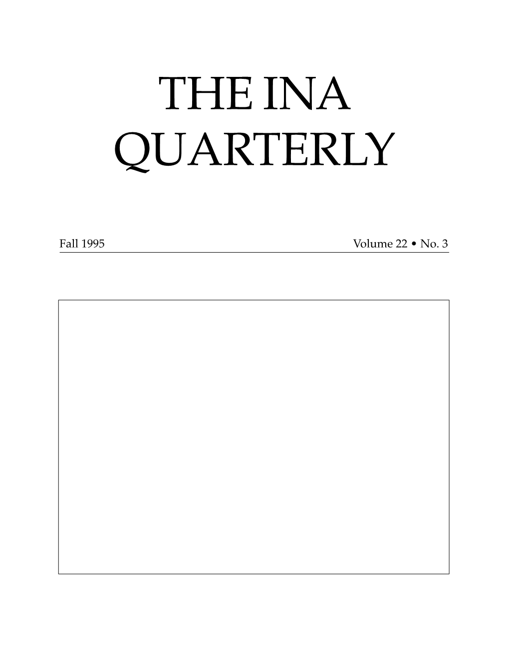 The Ina Quarterly