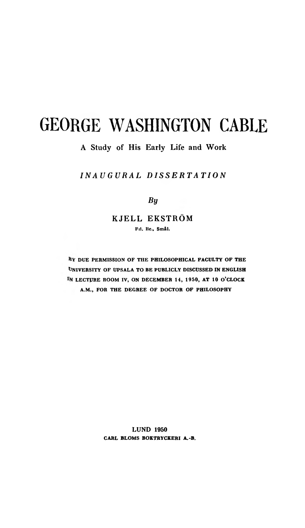 George Washington Cable