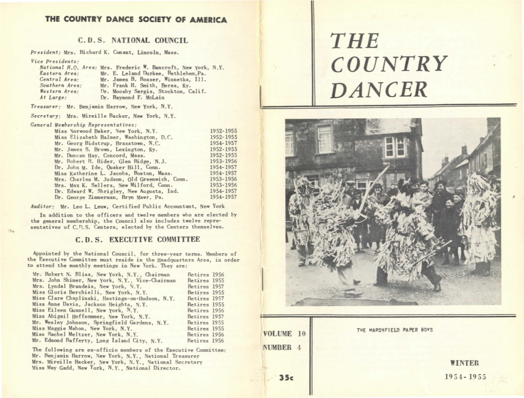 THE COUNTRY DANCER WINTER RITUALS Editor: May Gadd