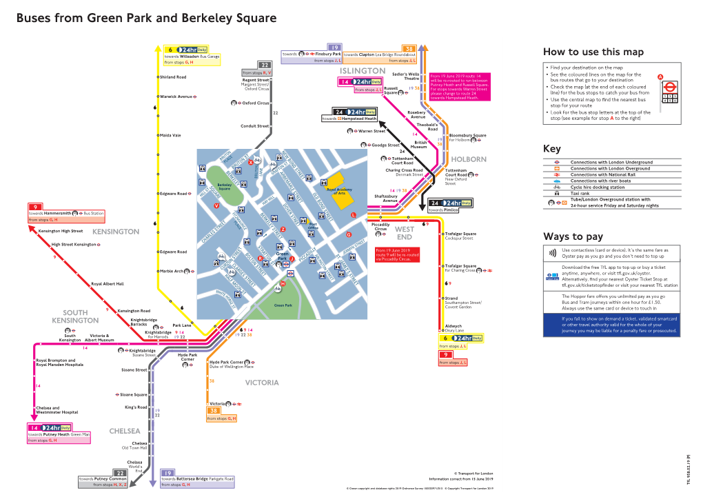 Buses from Green Park and Berkeley Square