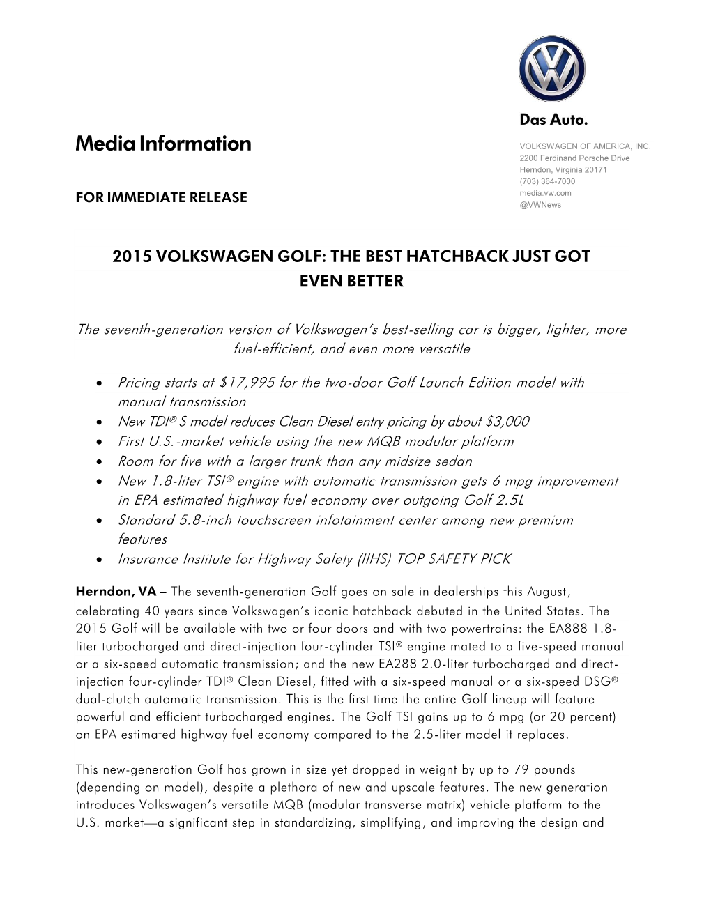 2015.5 Golf Release