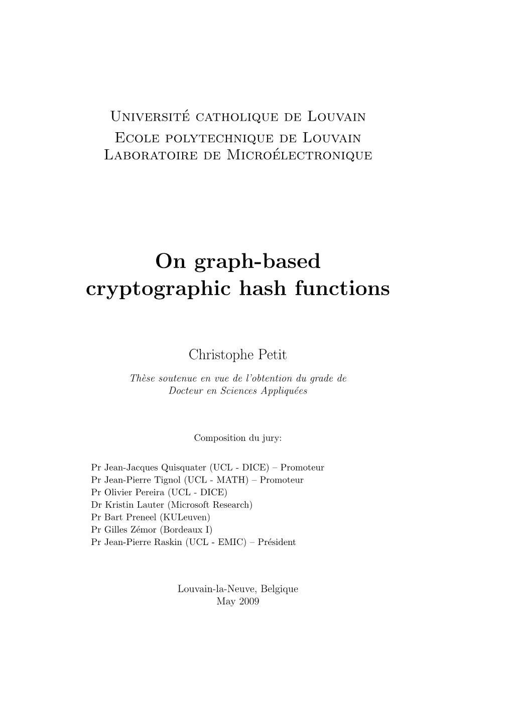 On Graph-Based Cryptographic Hash Functions