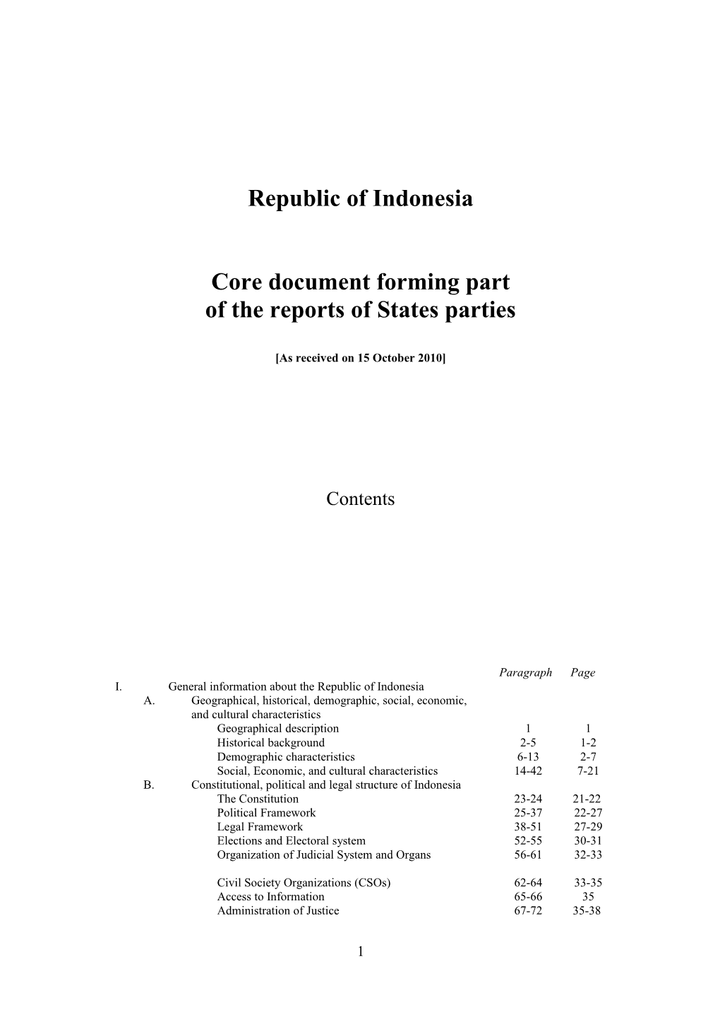 Core Document Forming Part of the Reports of States Parties s1