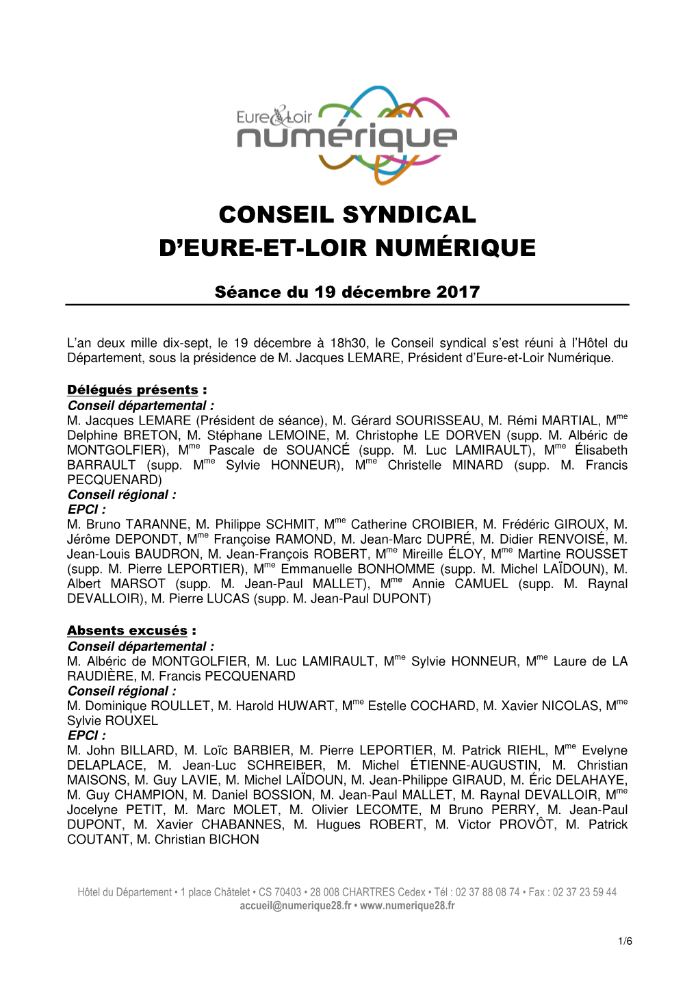Conseil Syndical D'eure-Et-Loir Numérique