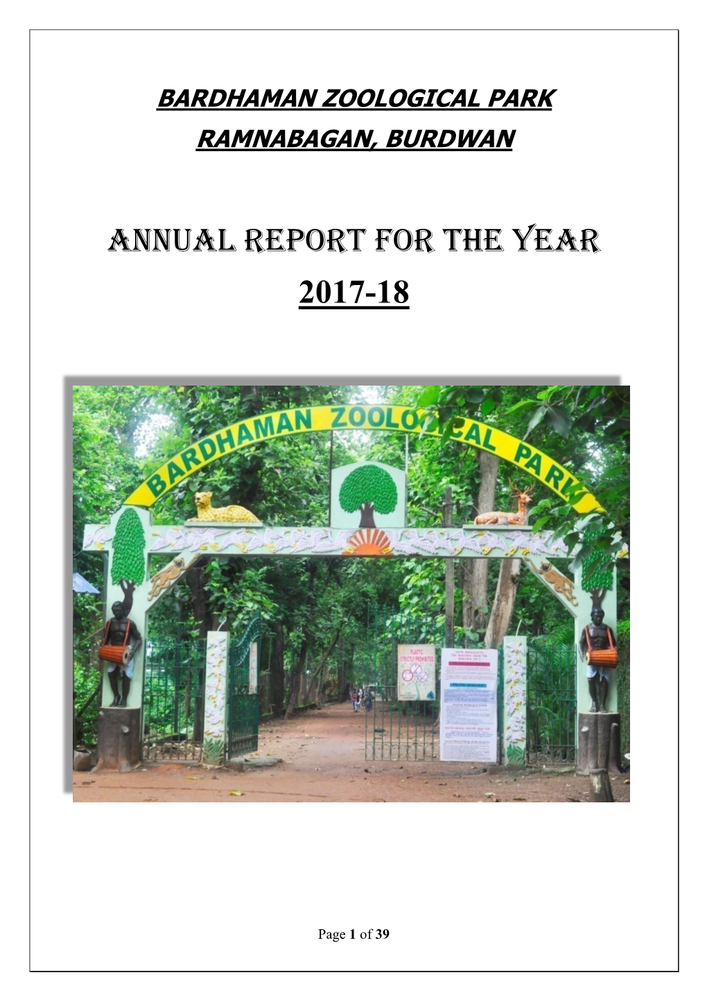 Annual Report for the Year 2017-18