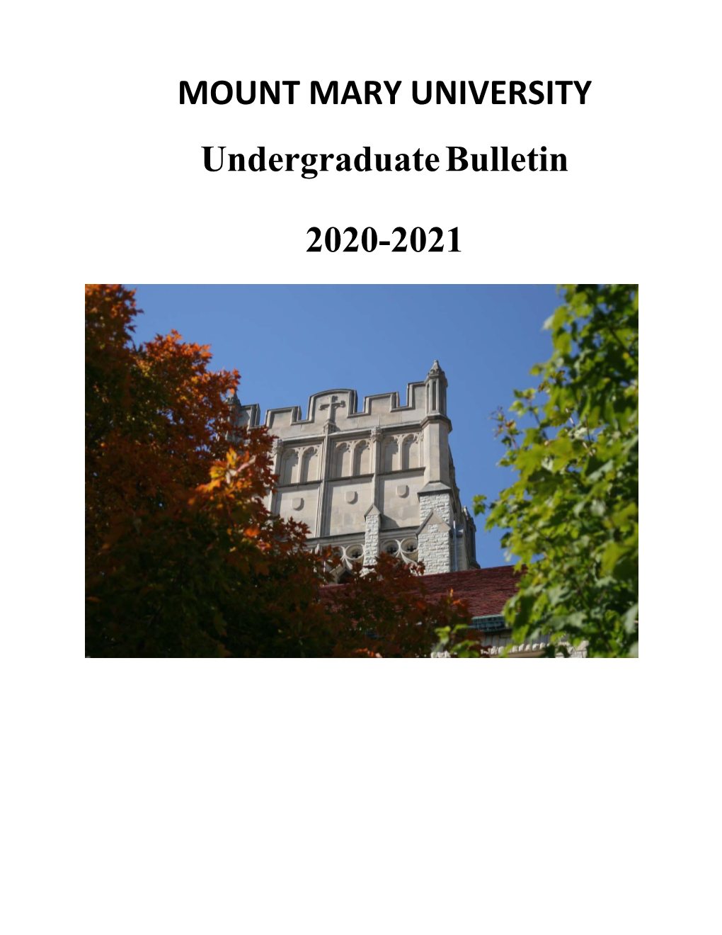 Mount Mary University Undergraduate Bulletin 2020-2021