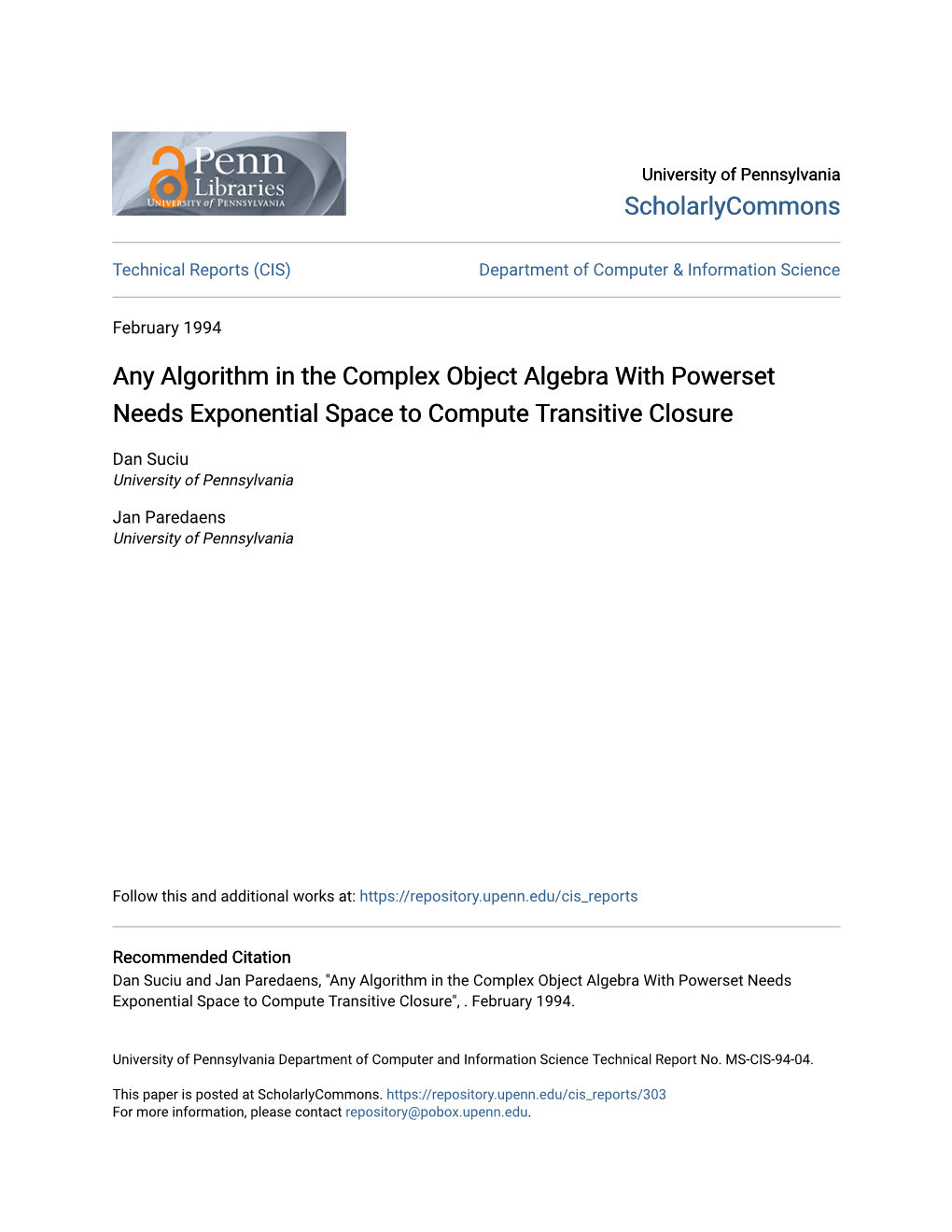 Any Algorithm in the Complex Object Algebra with Powerset Needs Exponential Space to Compute Transitive Closure