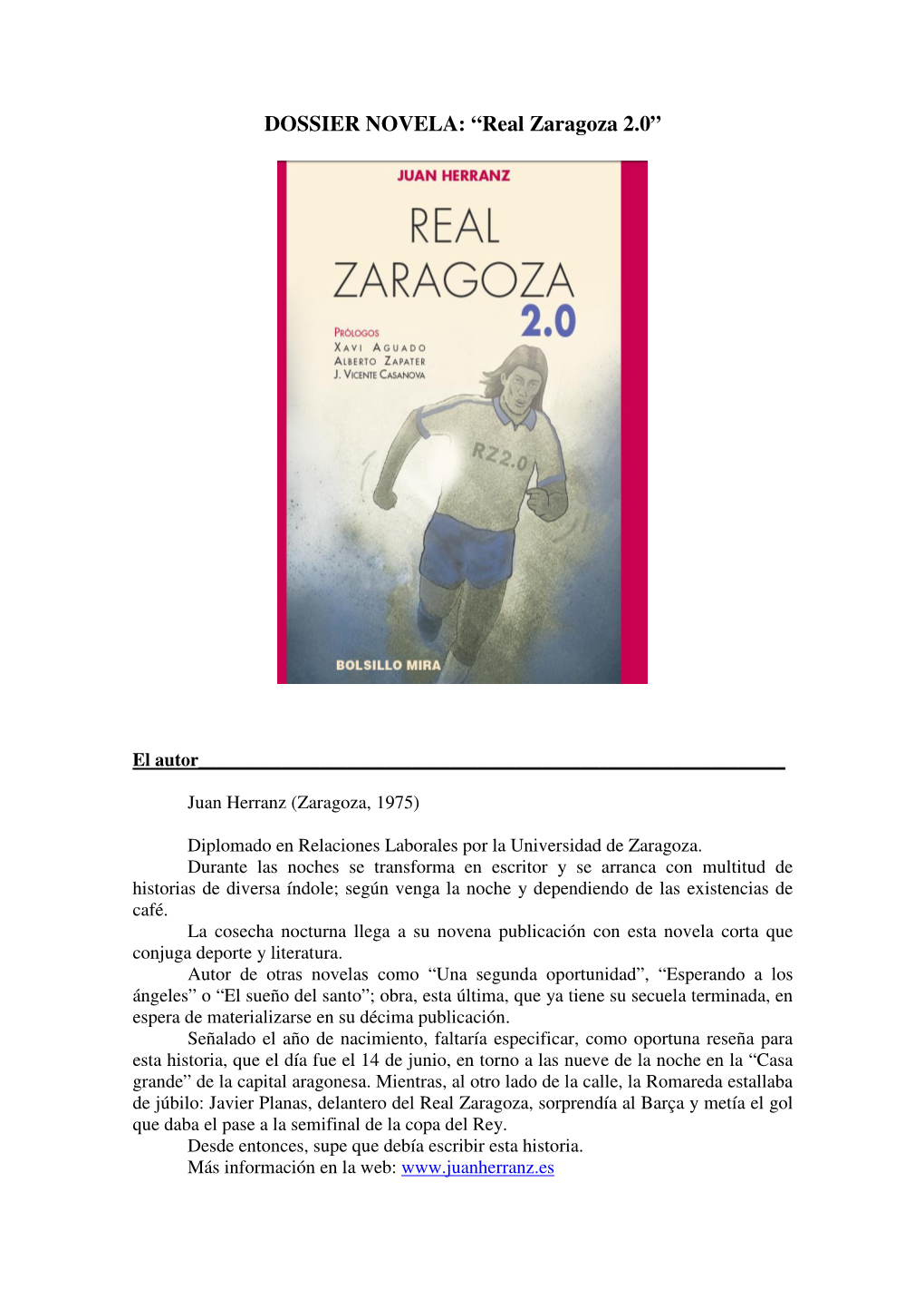 DOSSIER NOVELA: “Real Zaragoza 2.0”