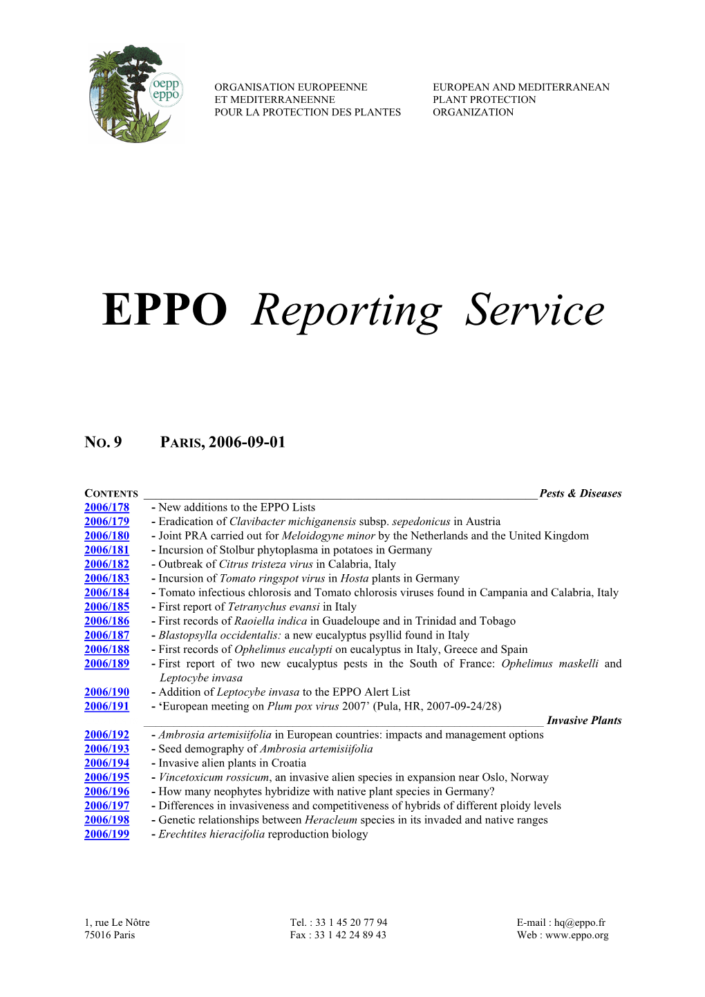 EPPO Reporting Service