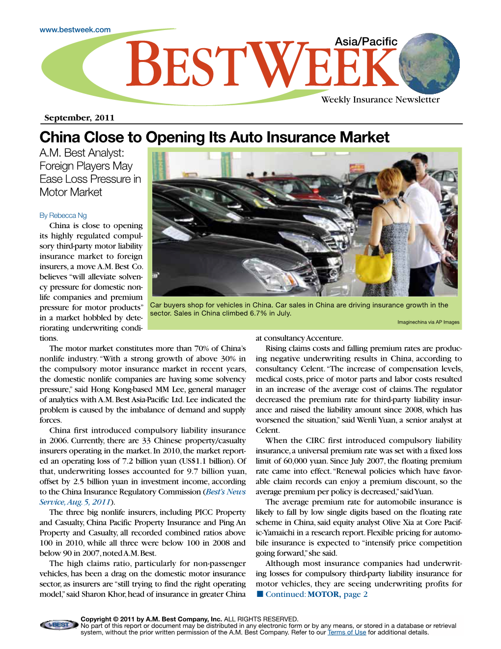 Bestweek.Com Bestweekasia/Pacific Weekly Insurance Newsletter