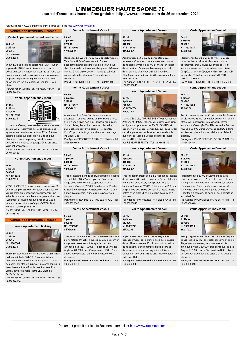 Journal Des Annonces Immobilieres Haute Saone