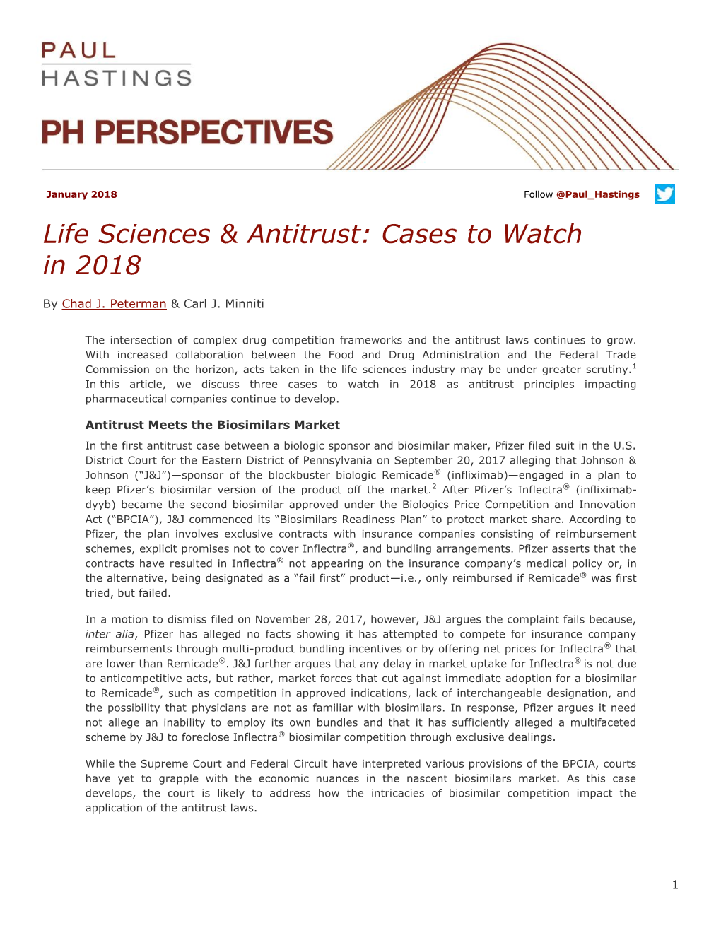 Life Sciences & Antitrust: Cases to Watch in 2018