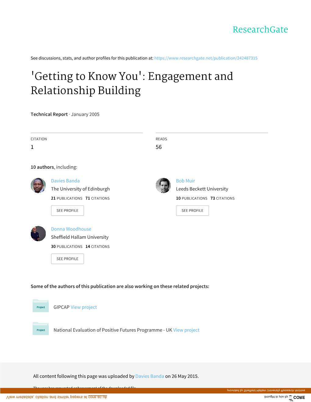 'Getting to Know You': Engagement and Relationship Building