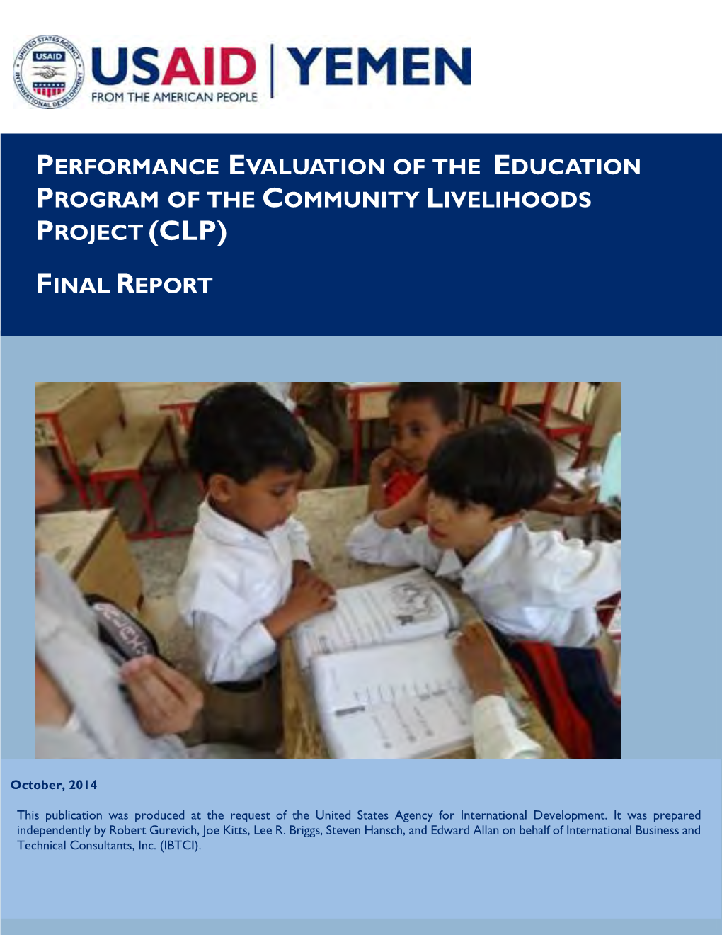 Performance Evaluation of the Education Program of the Community Livelihoods Project (Clp)