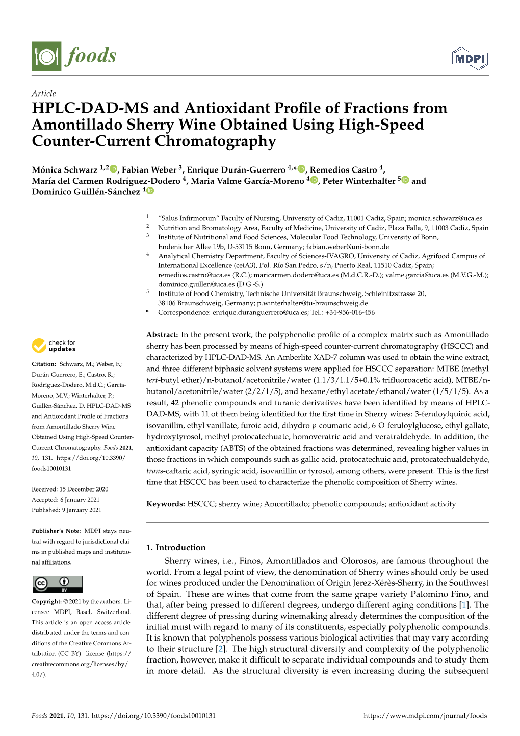 HPLC-DAD-MS and Antioxidant Profile of Fractions From