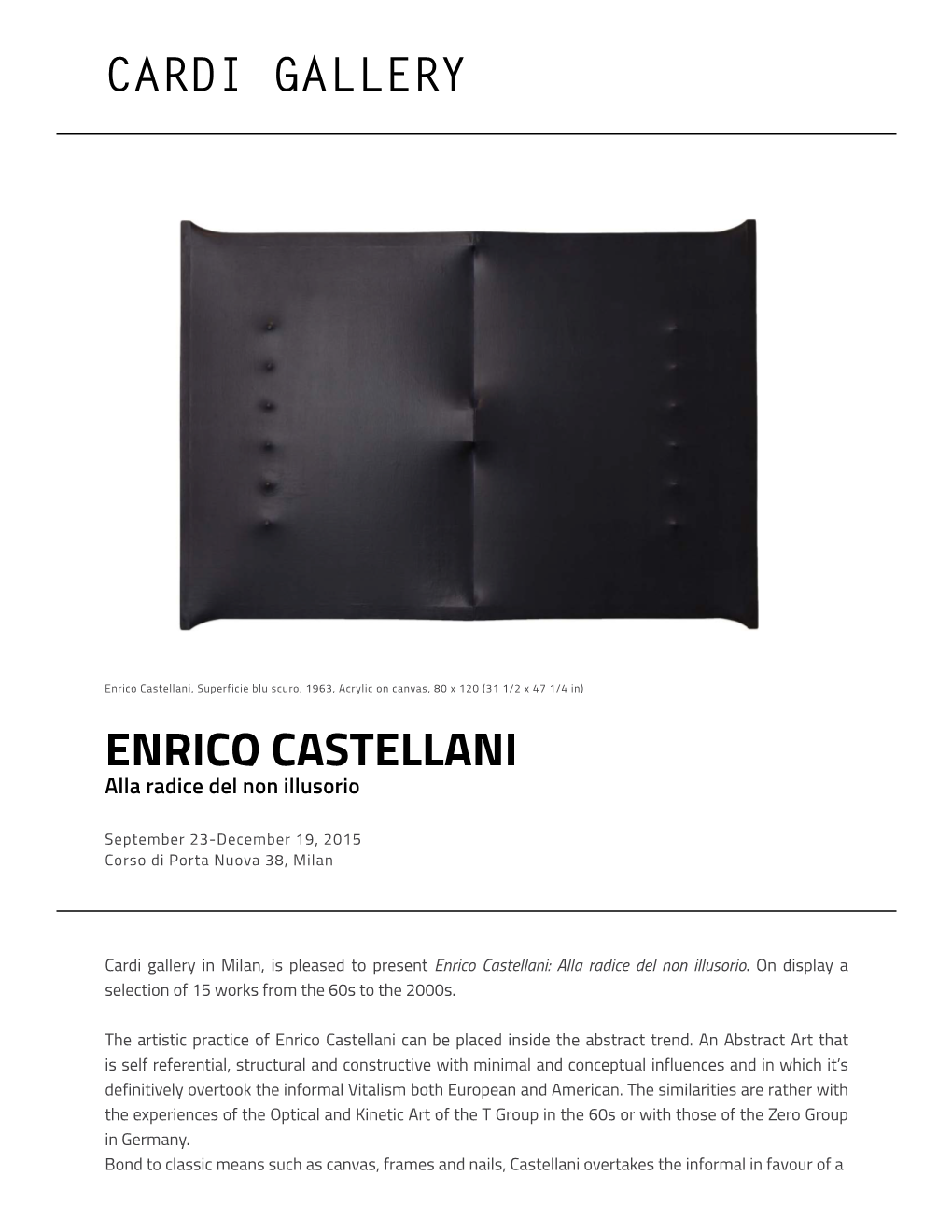 Cardi Gallery Enrico Castellani