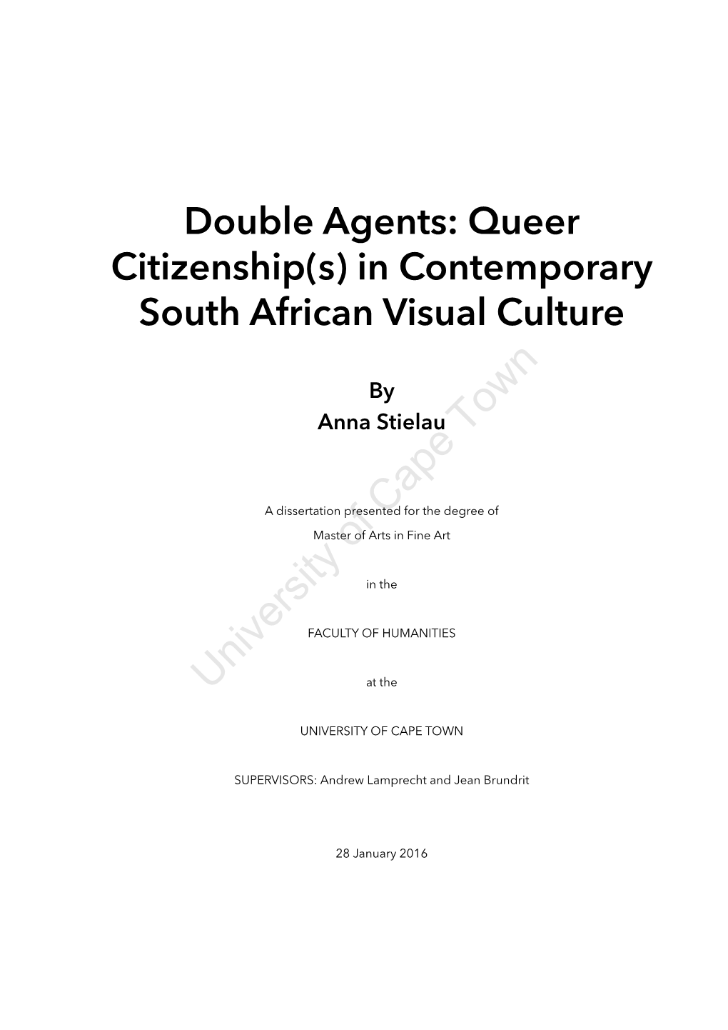 Locating Sexuality in Post-Apartheid South