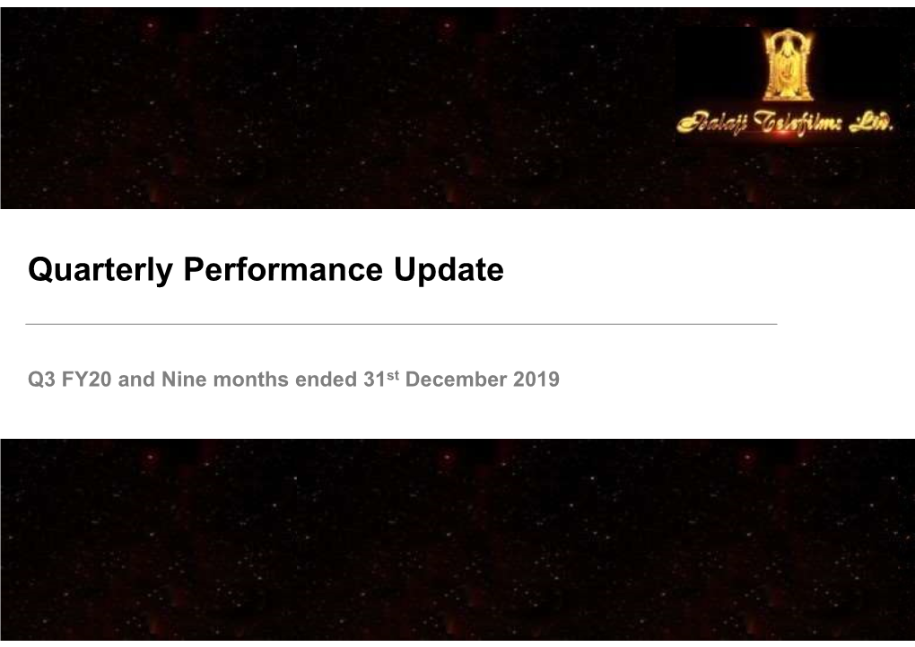 Quarterly Performance Update