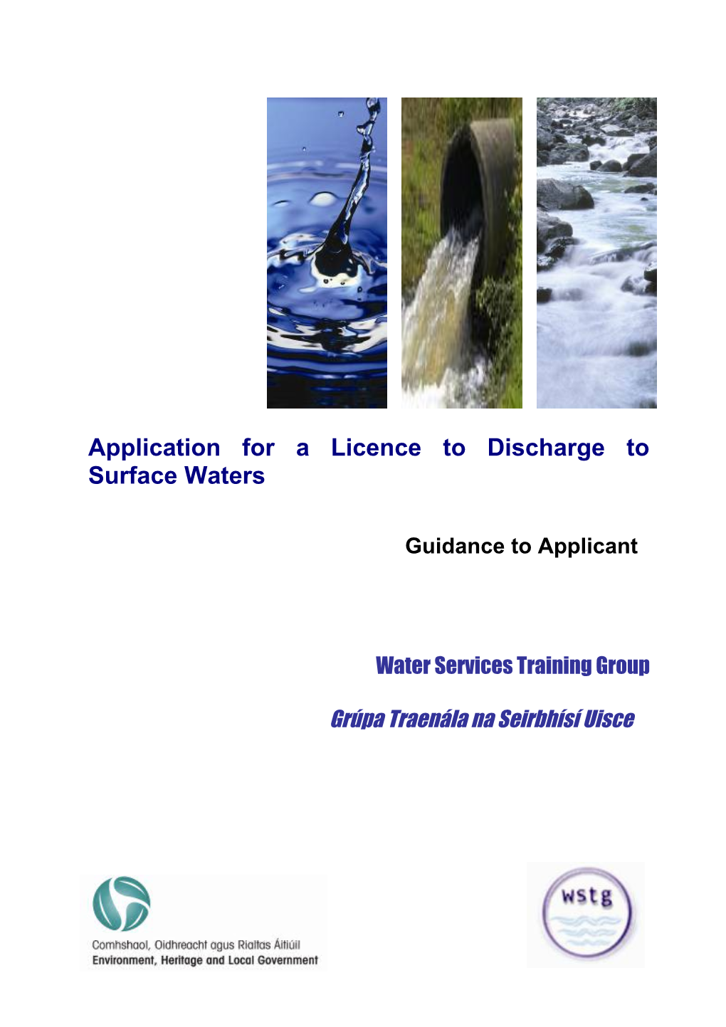 Applicant Guidance Discharge to Surface Waters