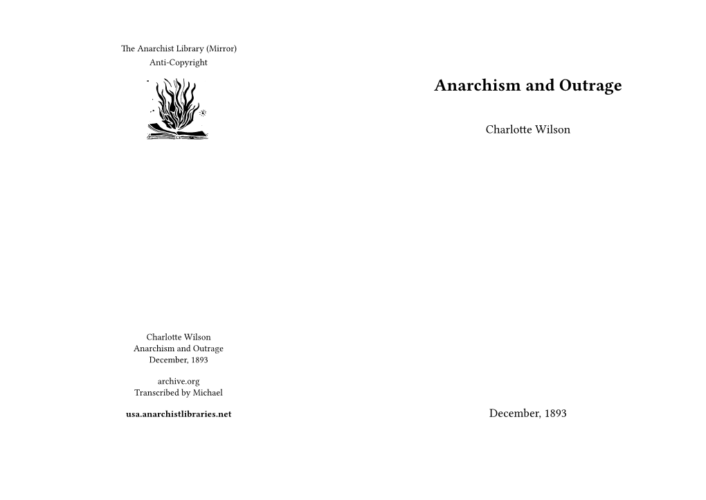 Anarchism and Outrage