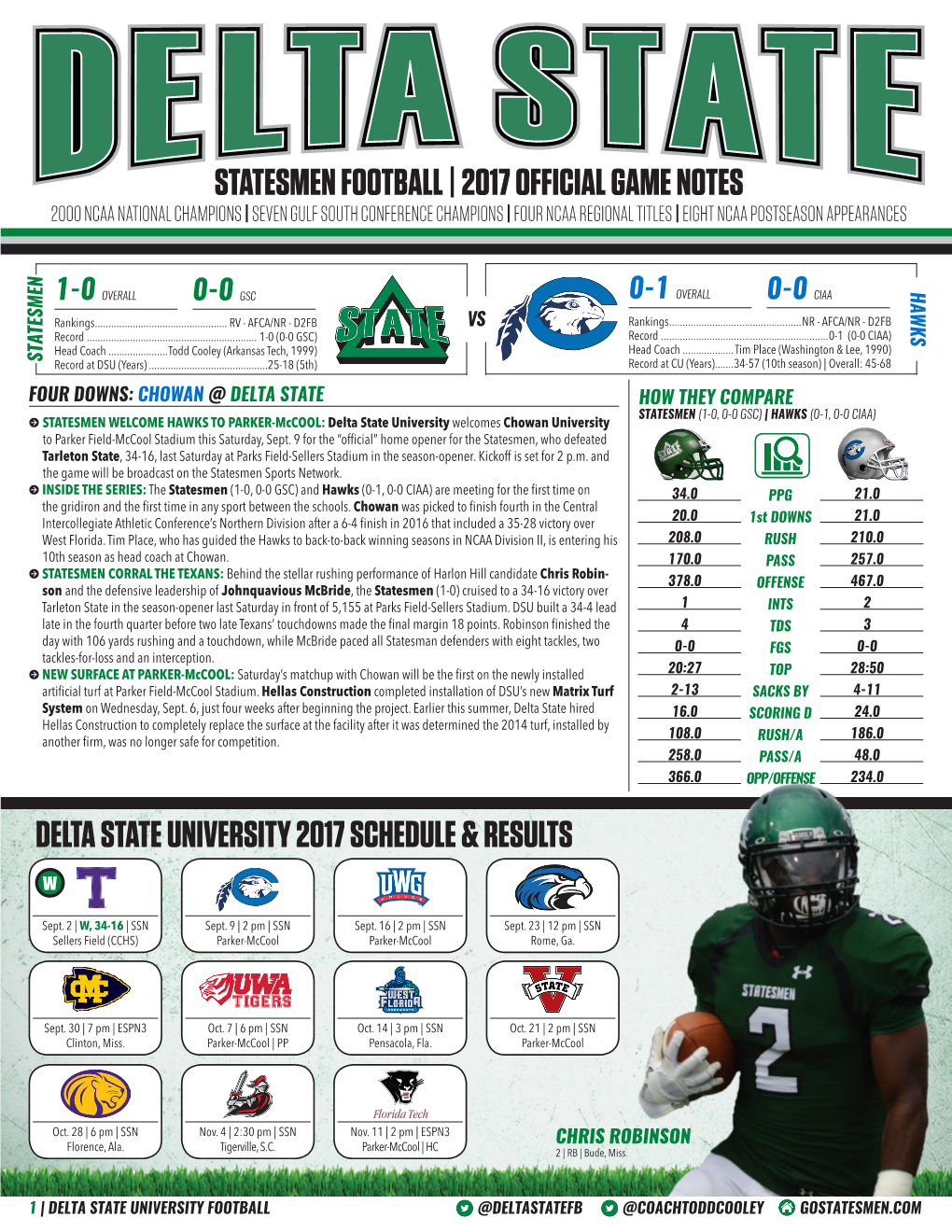 Statesmen Football | 2017 Official Game Notes Delta