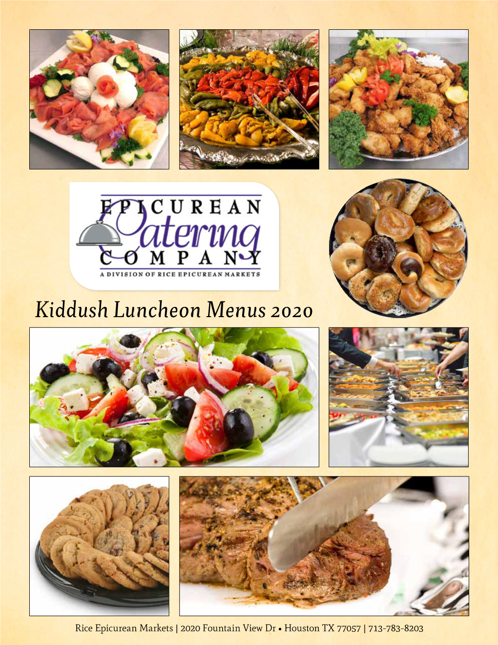 Kiddush Luncheon Menus 2020