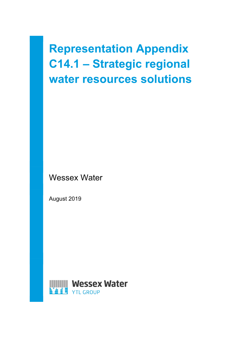 Representation Appendix C14.1 – Strategic Regional Water Resources Solutions