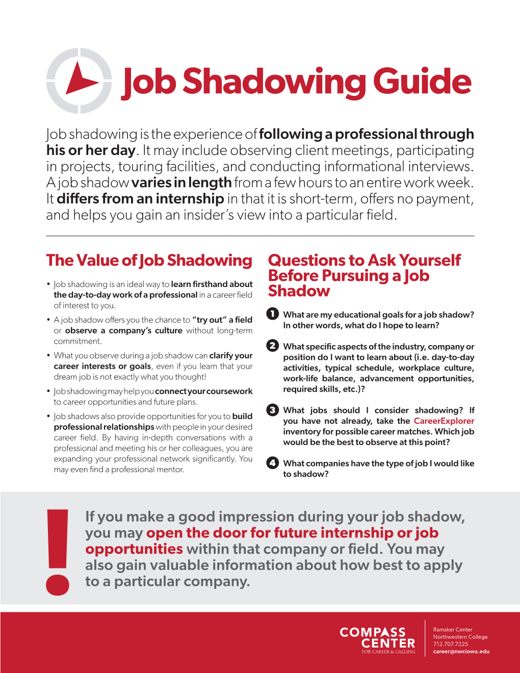 Job Shadowing Guide