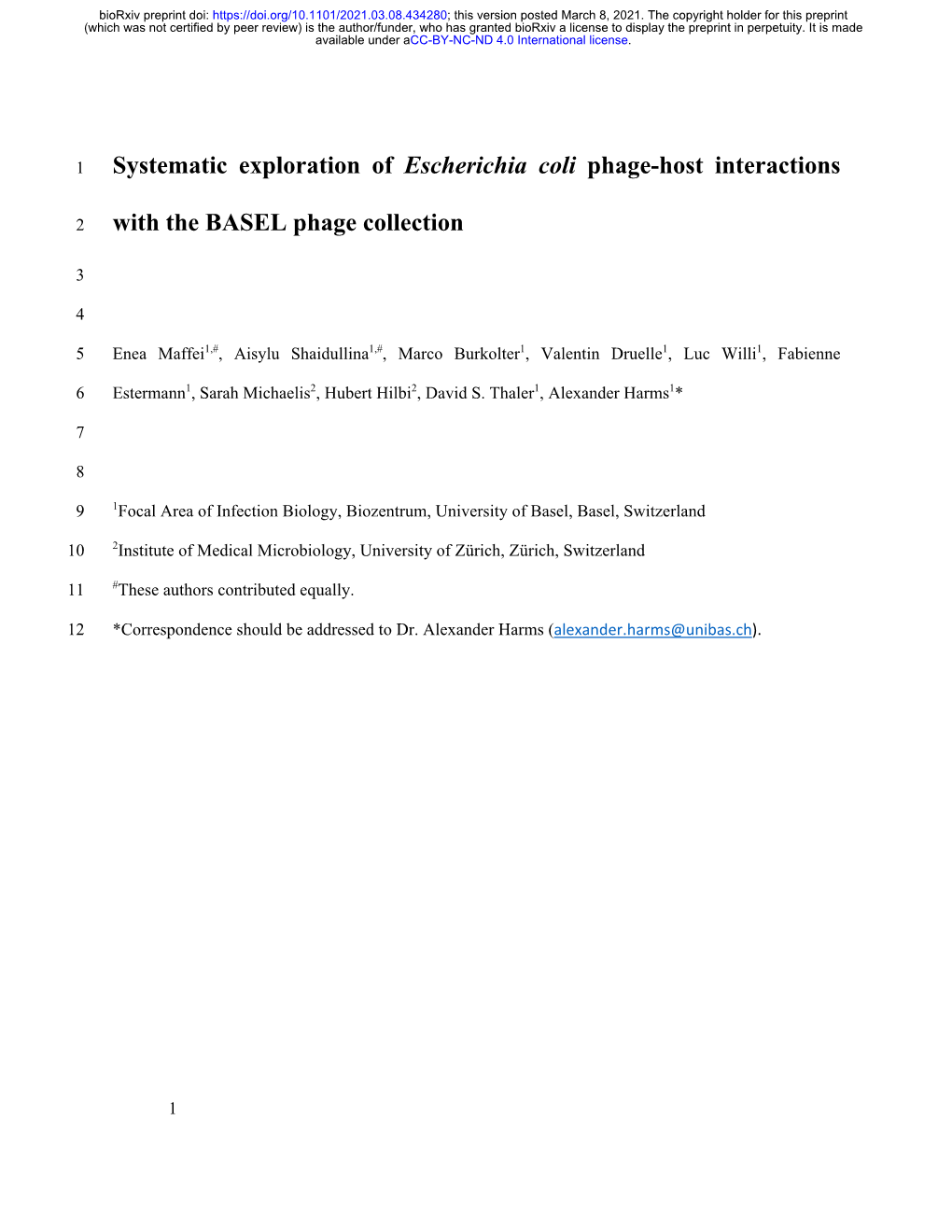 Systematic Exploration of Escherichia Coli Phage-Host Interactions