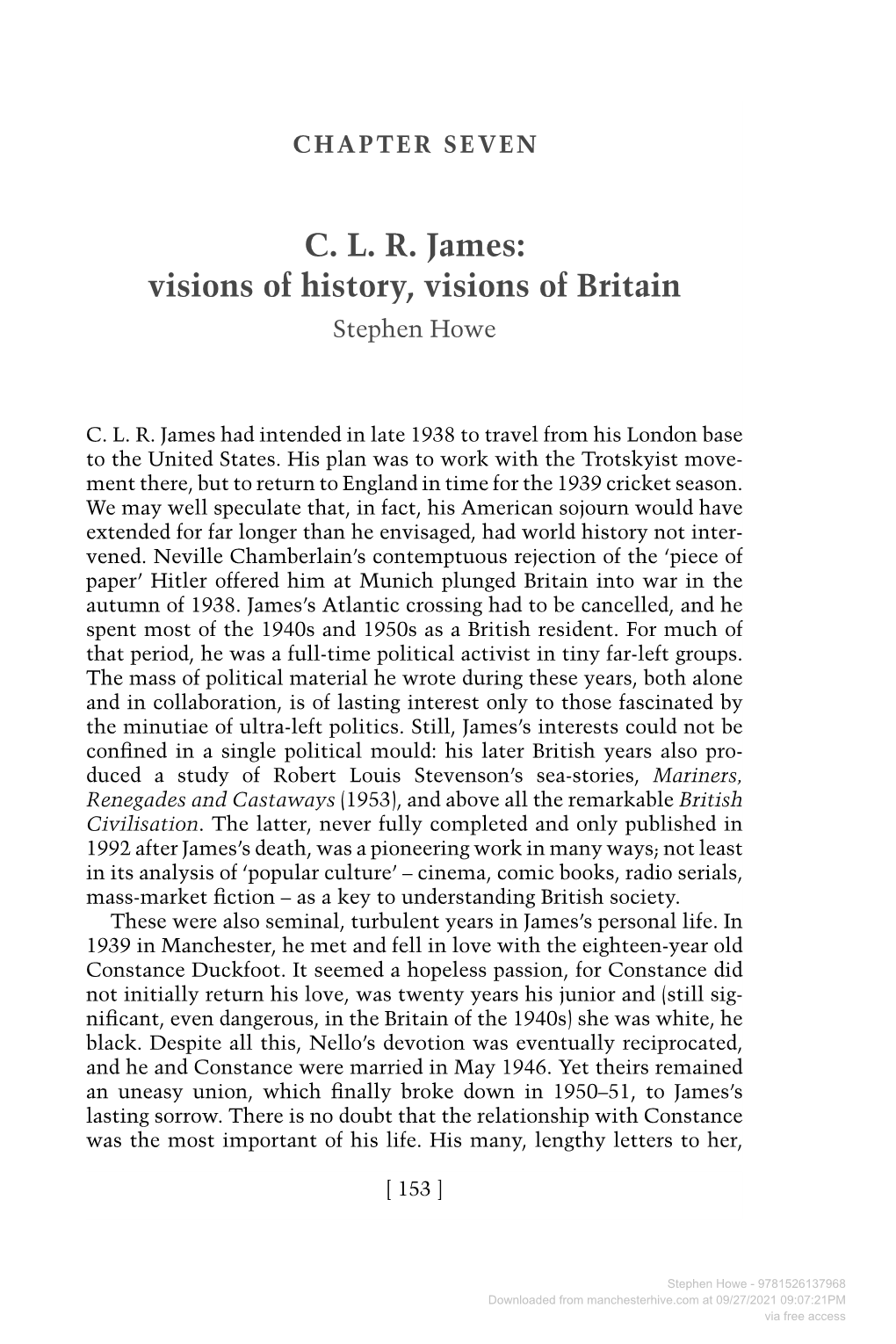 West Indian Intellectuals in Britain