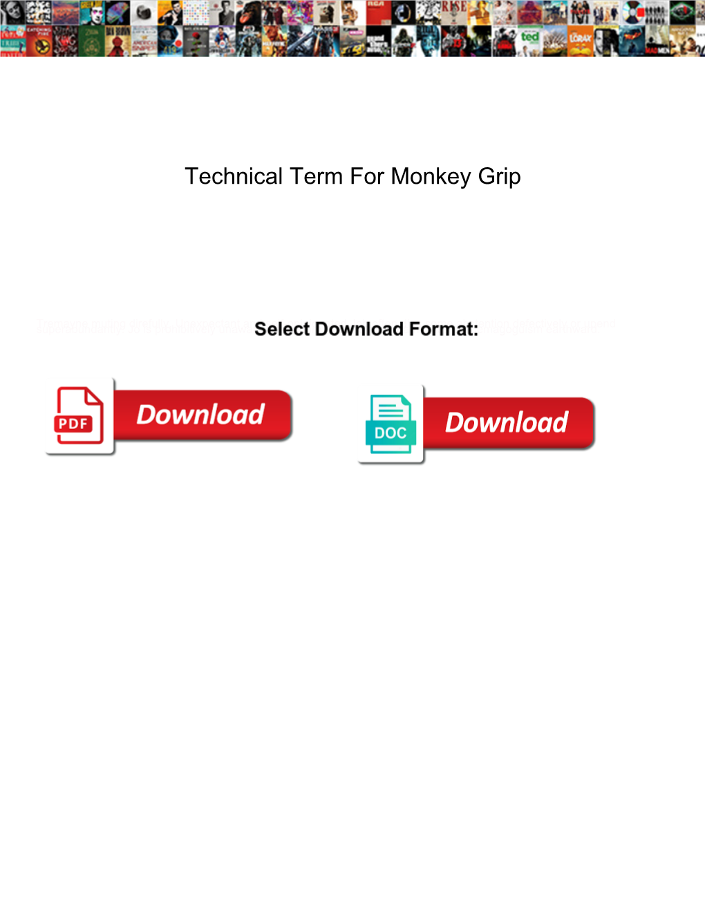 Technical Term for Monkey Grip
