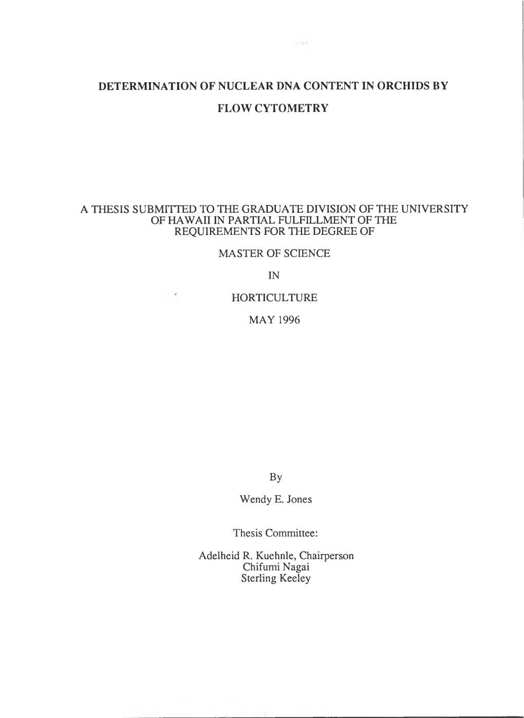 Determination of Nuclear Dna Content in Orchids by Flow