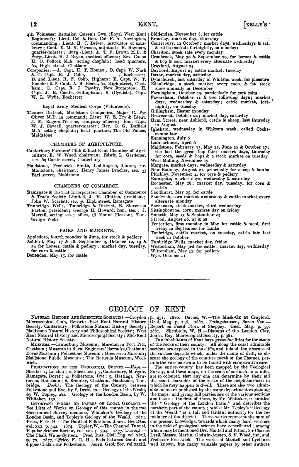 GEOLOGY of KENT NATURAL HISTORY and SCIENTIFIC Societies.-Eroydon P