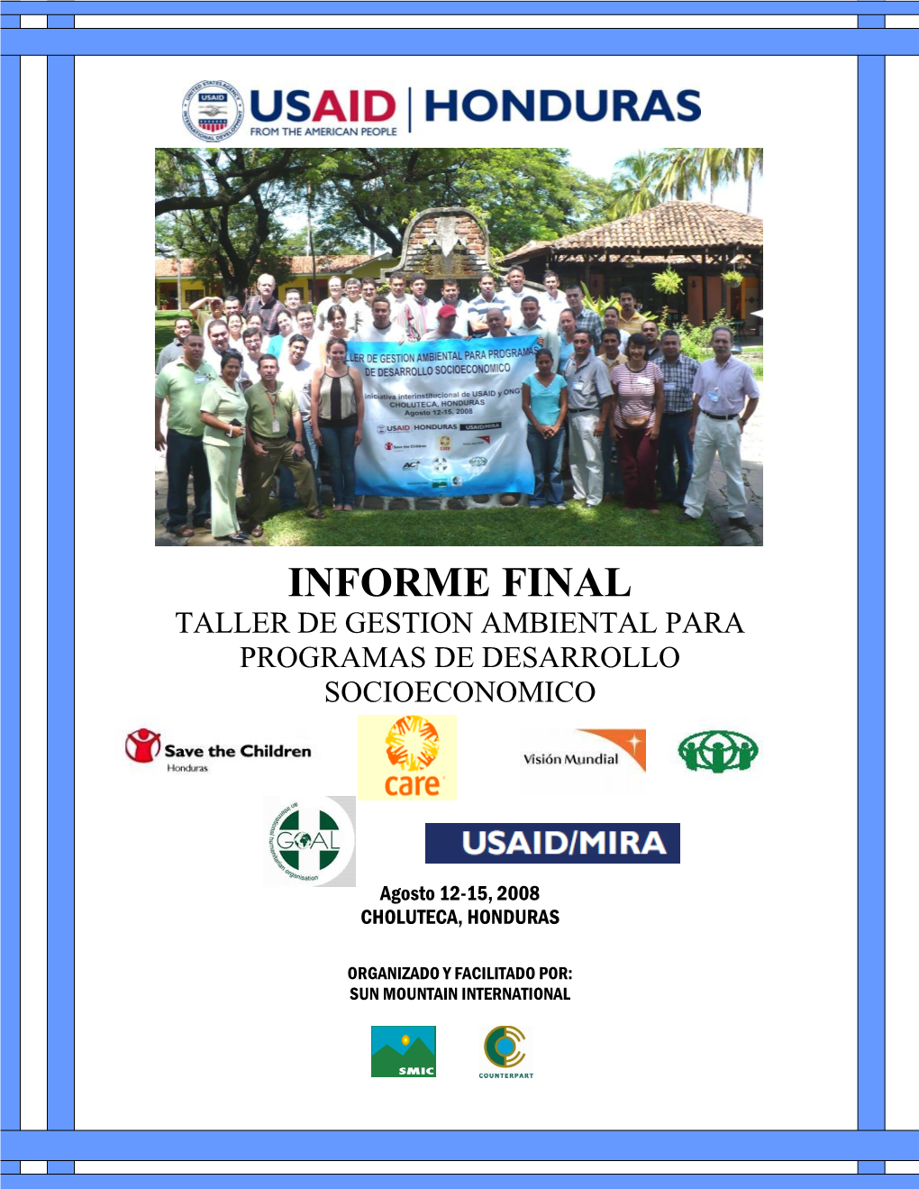 Informe Final Taller De Gestion Ambiental Para Programas De Desarrollo Socioeconomico