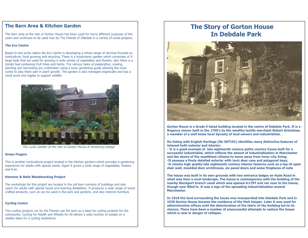 The Story of Gorton House in Debdale Park