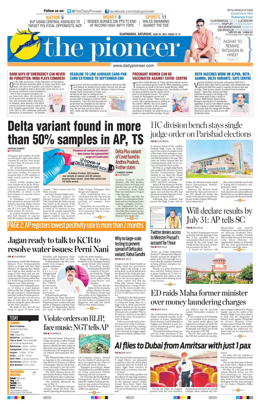 Delta Variant Found in More Than 50% Samples in AP, TS