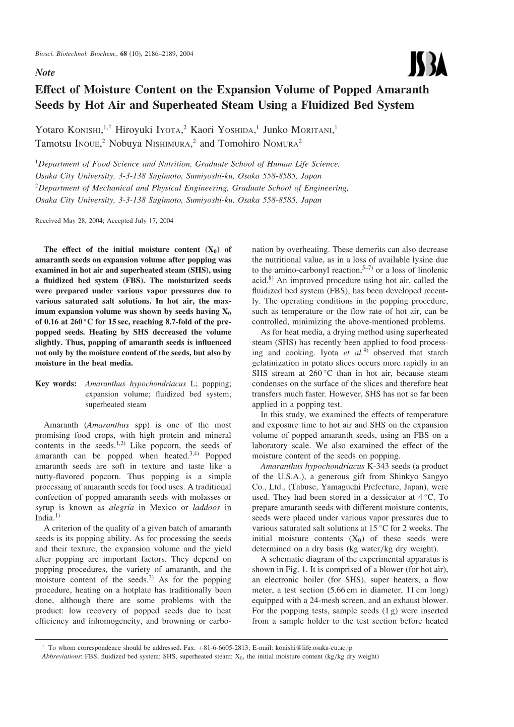 Effect of Moisture Content on the Expansion Volume of Popped