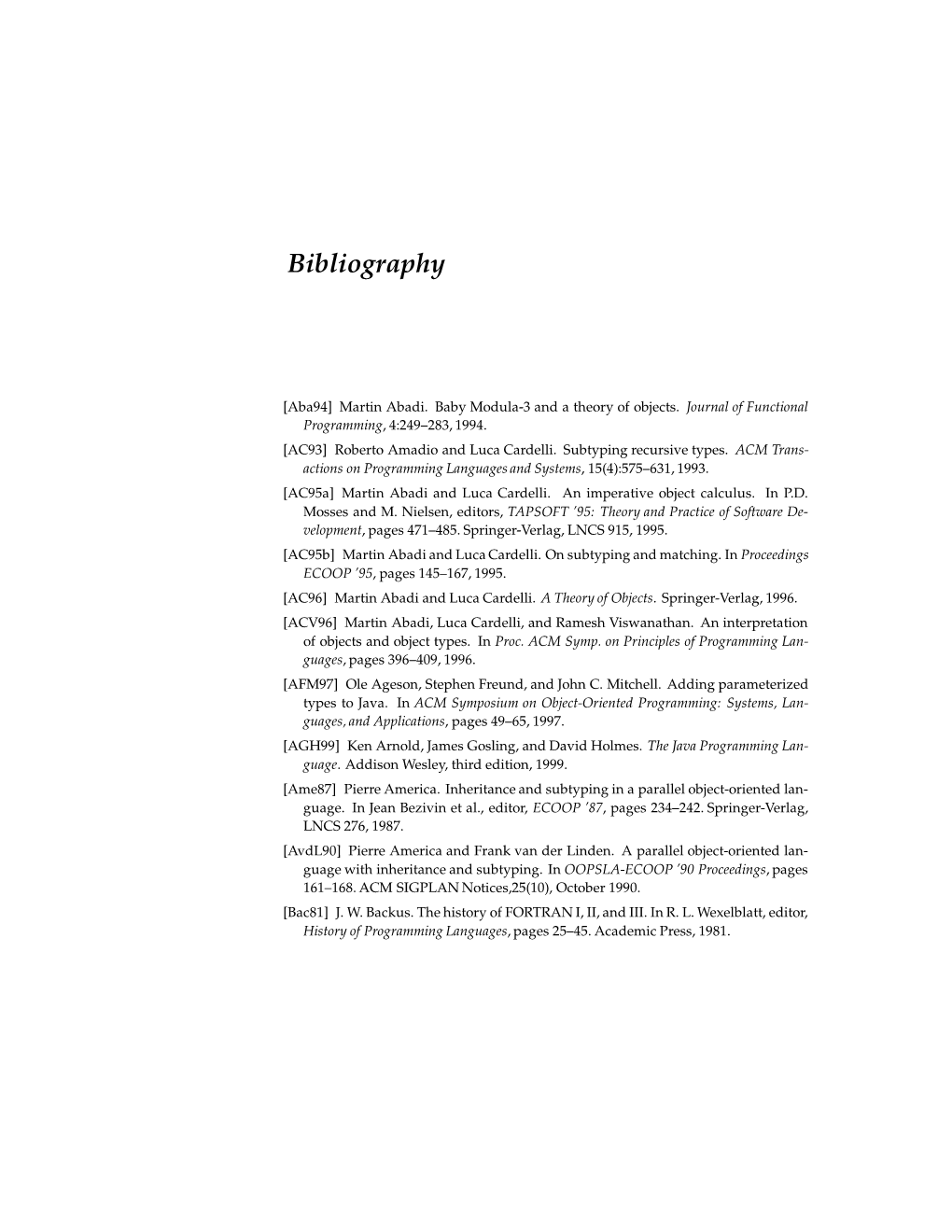 Bibliography