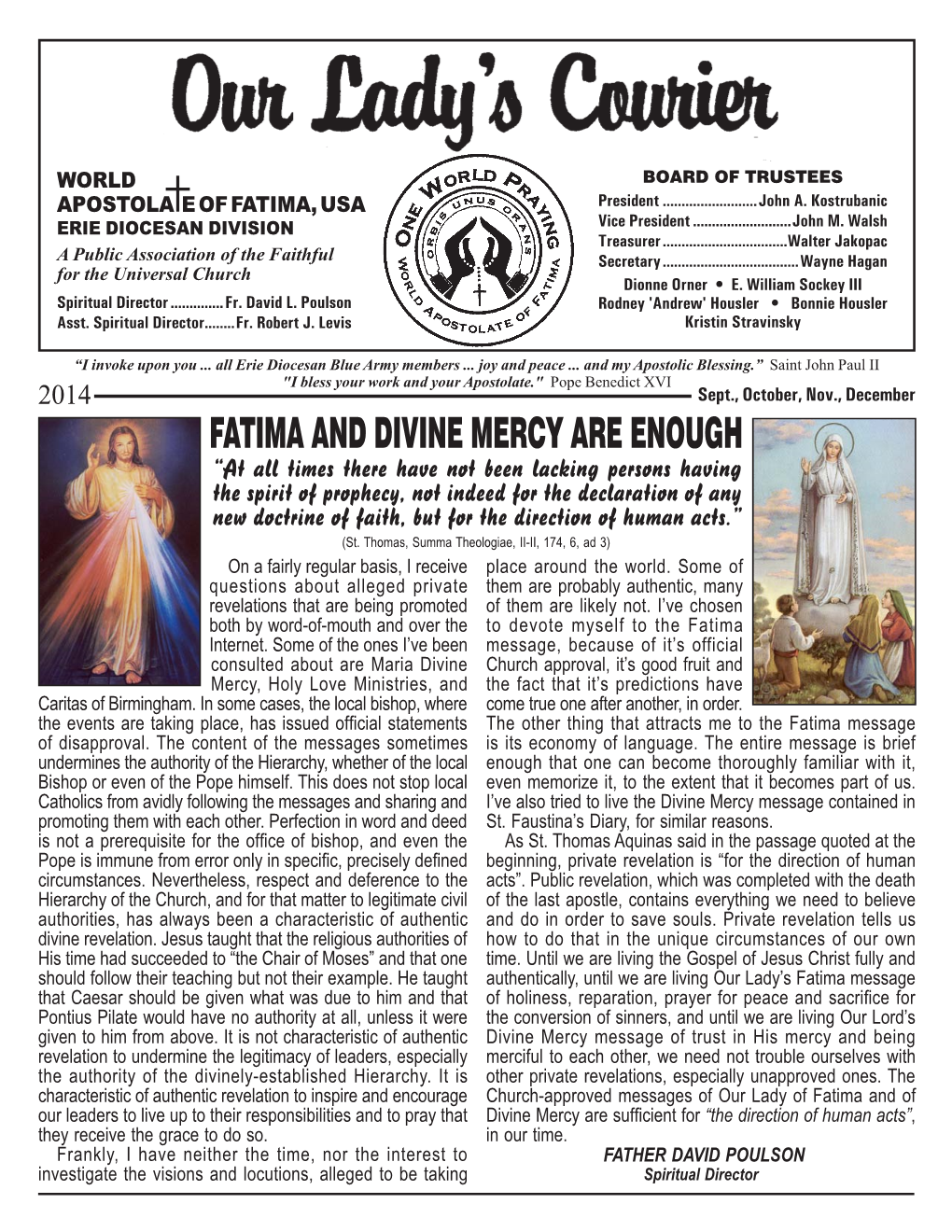 Fatima and Divine Mercy ARE Enough