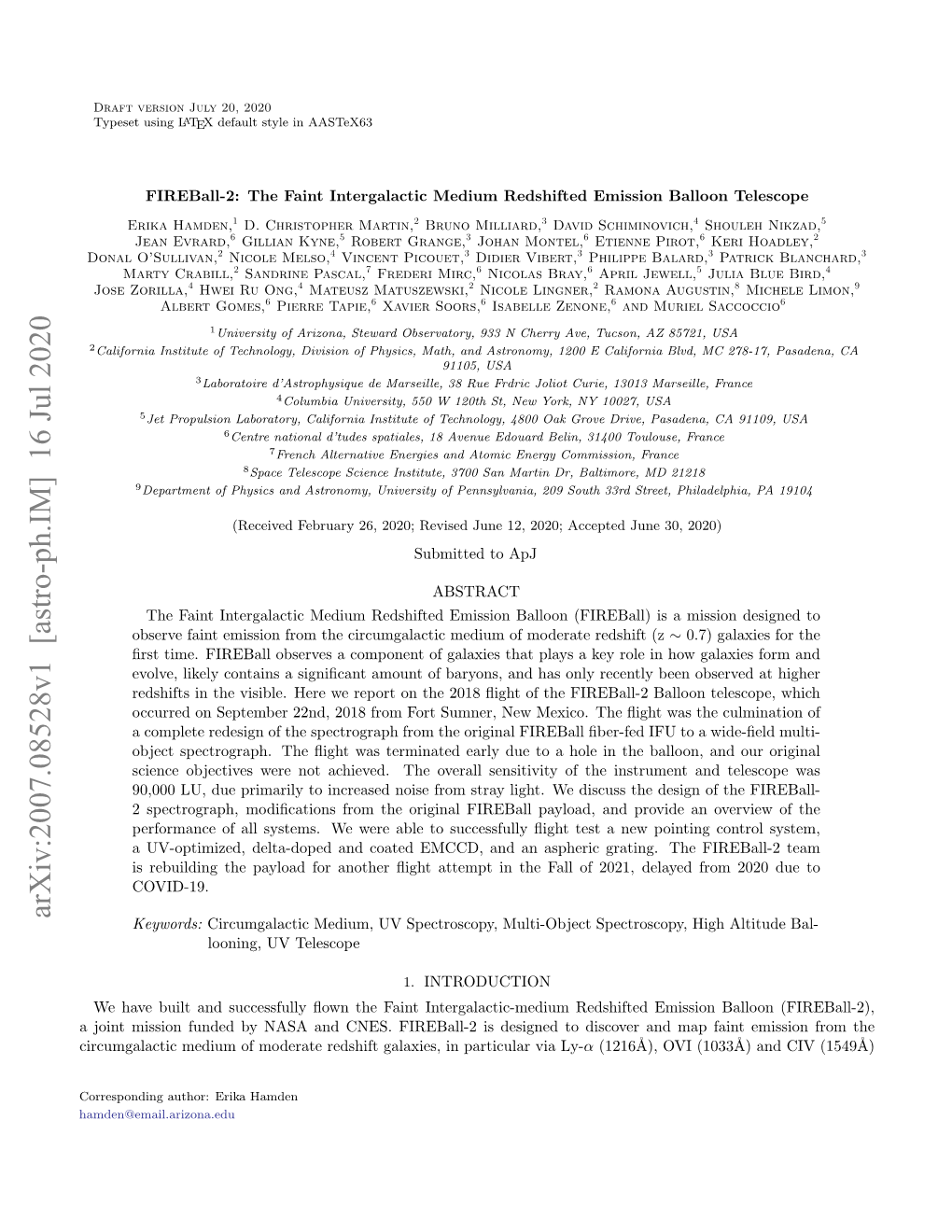 Fireball-2: the Faint Intergalactic Medium Redshifted Emission Balloon Telescope