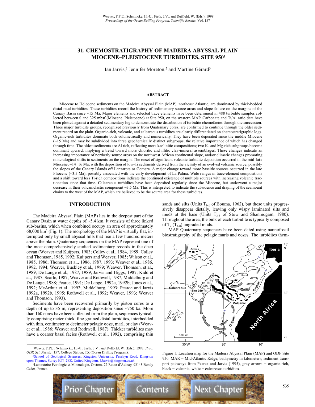 31. Chemostratigraphy of Madeira Abyssal Plain Miocene–Pleistocene Turbidites, Site 9501