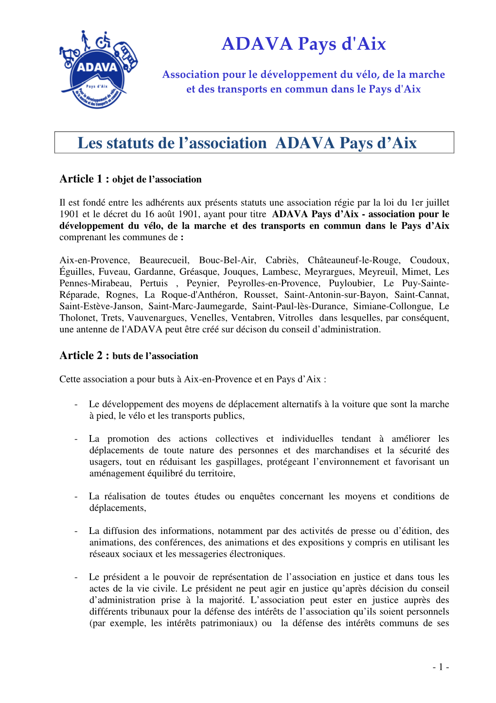 Statuts Adava 2020