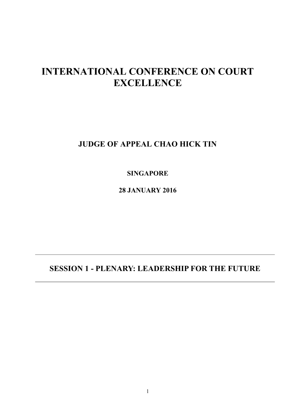 International Conference on Court Excellence