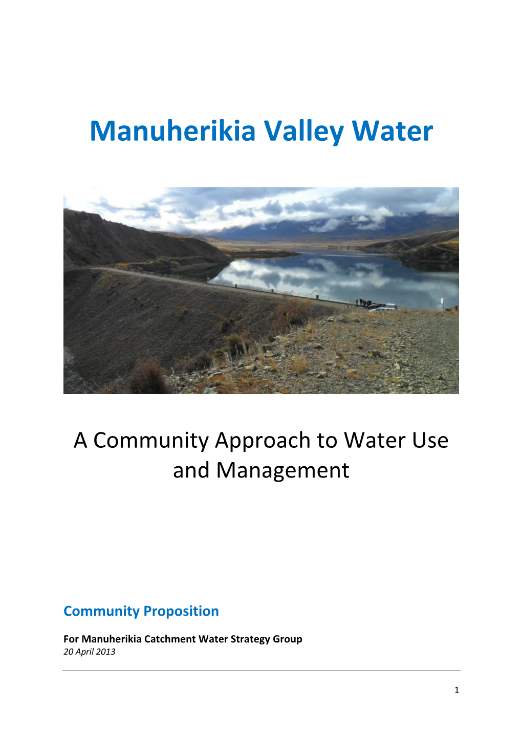 Manuherikia Valley Water