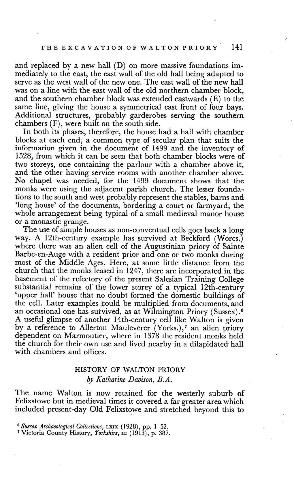 History of Walton Priory